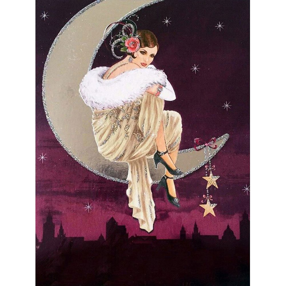 11CT Stamped Cross Stitch Elegant Lady Needle Art (30*40CM)