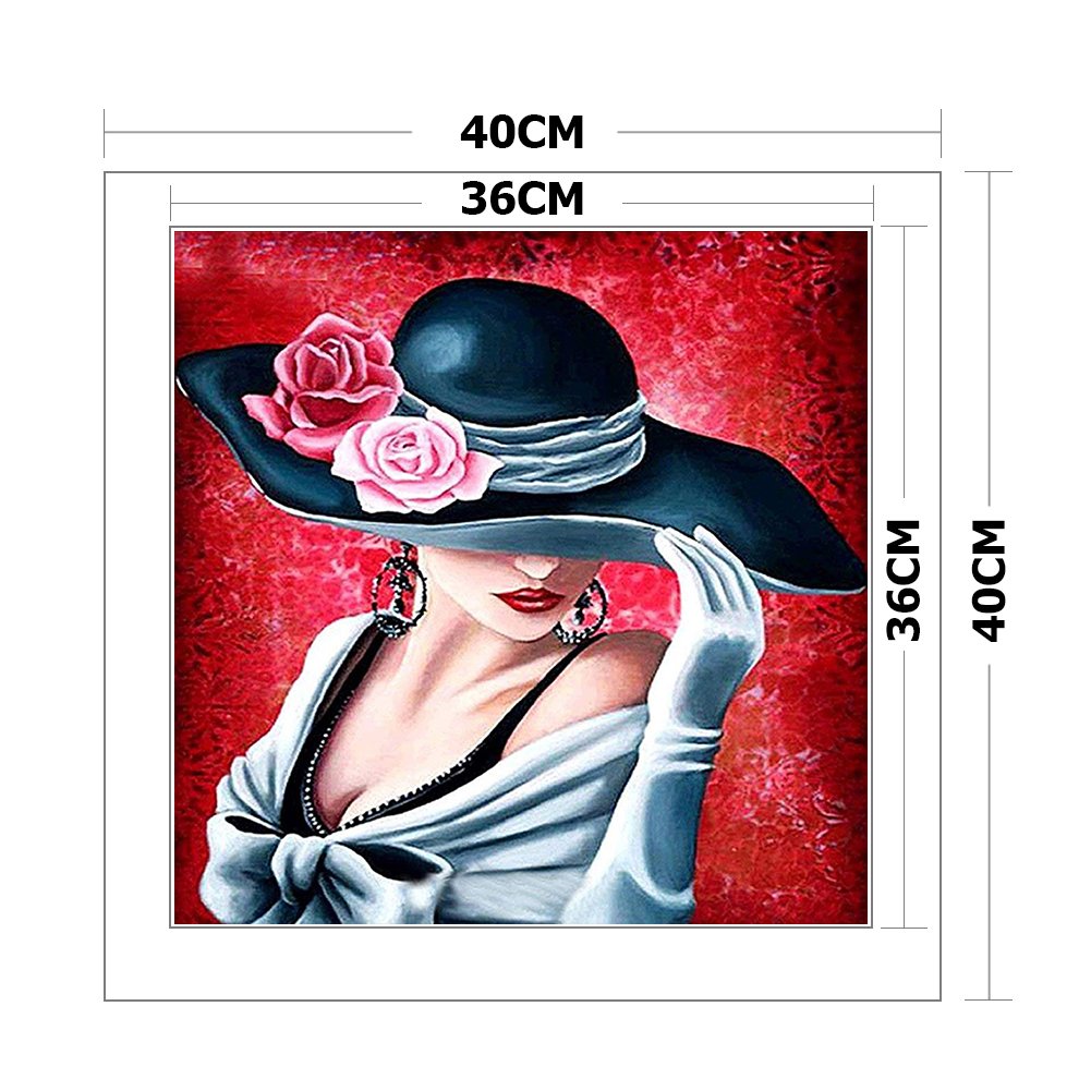 11ct Stamped Cross Stitch - Formal Hat Women (40*40cm)