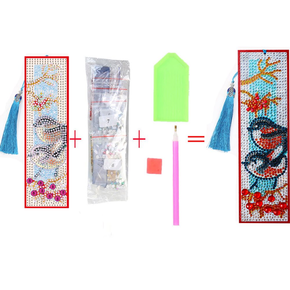 DIY Diamond Painting Bookmark with Tassel Bird