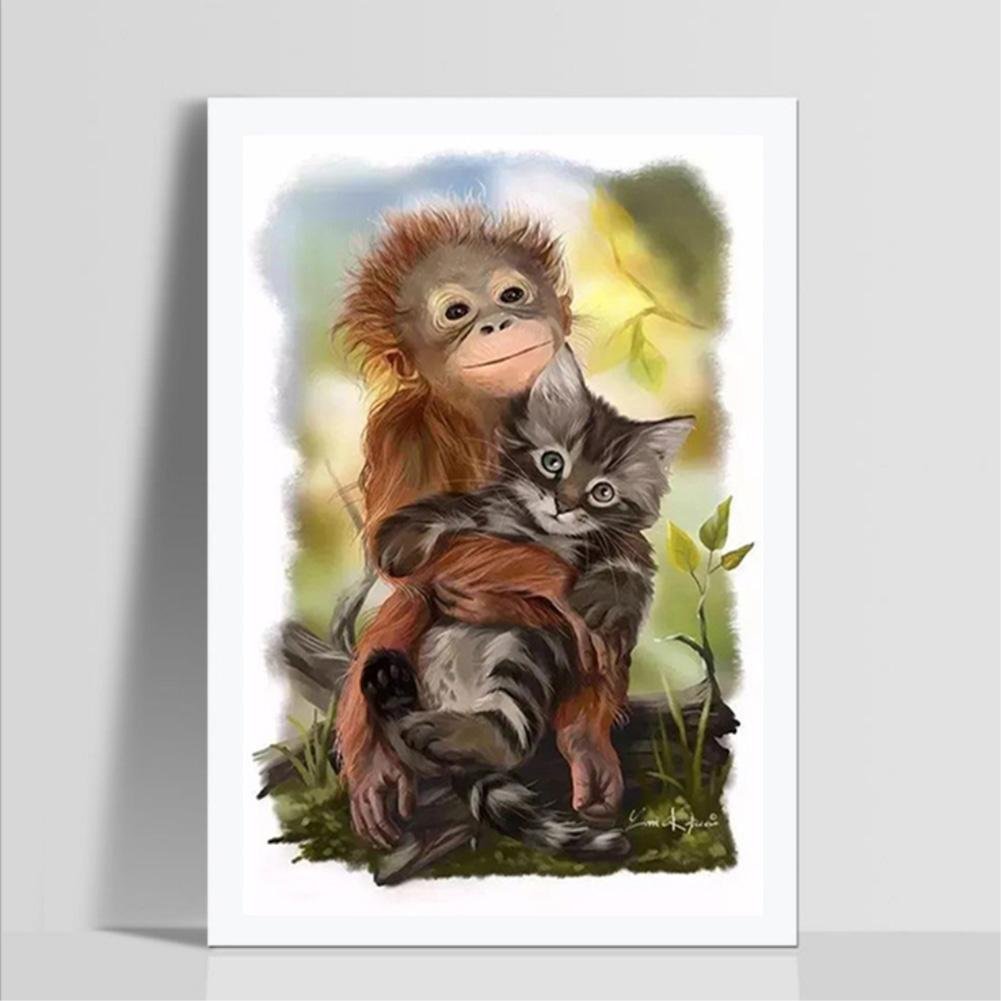 5D DIY Diamond Painting Kit - Full Round - Monkey Cat