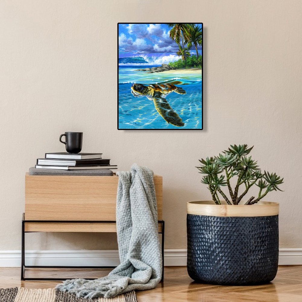 Paint By Number - Oil Painting - Sea Turtle (40*50cm) C