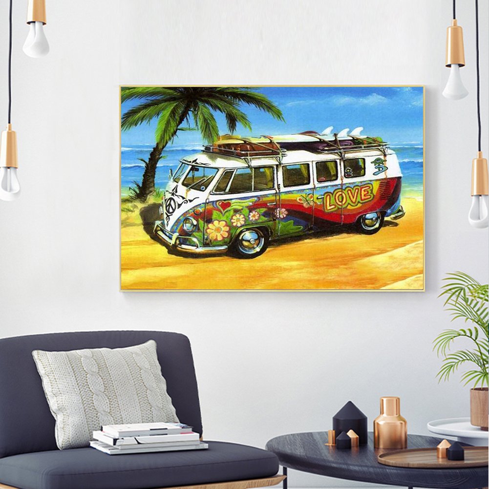 Diamond Painting - Full Round - Love Bus