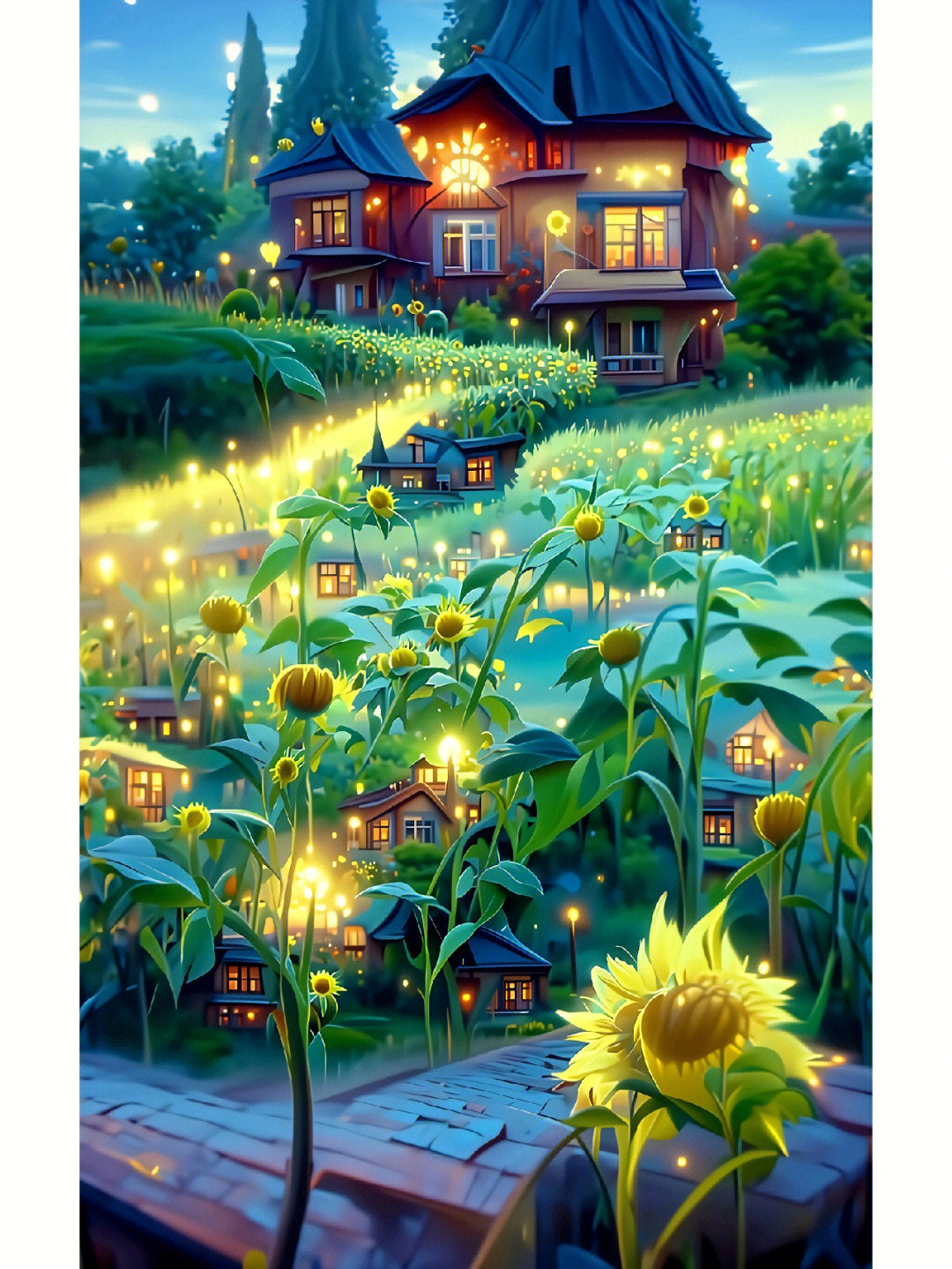 Full Round/Square Diamond Painting Kits | Green Scenery 40x70cm 50x80cm A