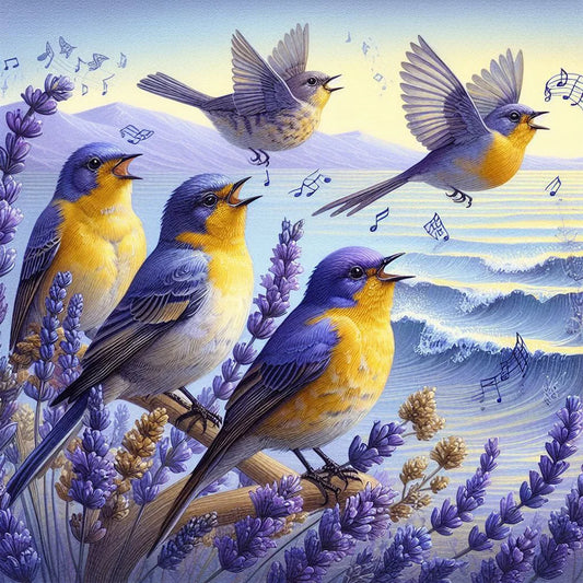 Diamond Painting - Full Round / Square - Bird Lavender