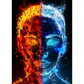 5D Diamond Paintings Art Fire & Ice Face