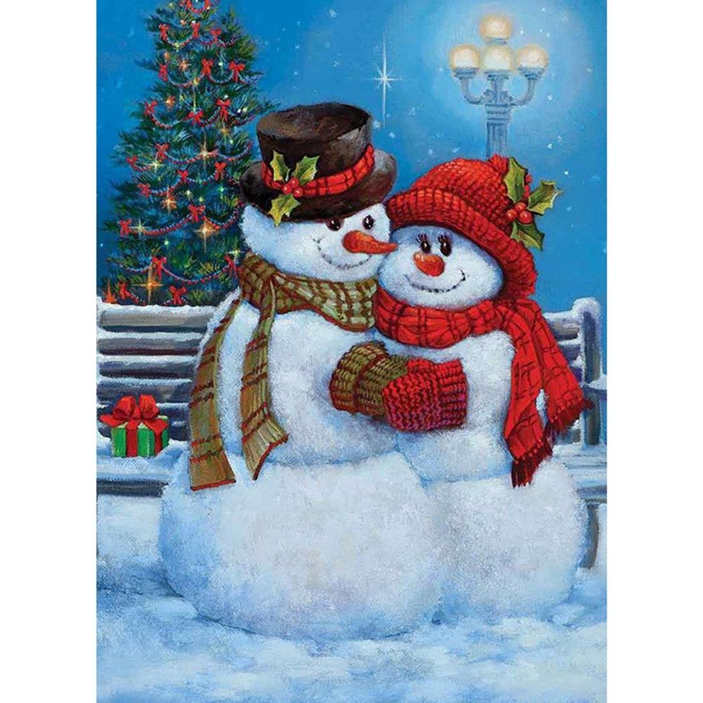 5D Diy Diamond Painting Kit Full Round Beads Snowman