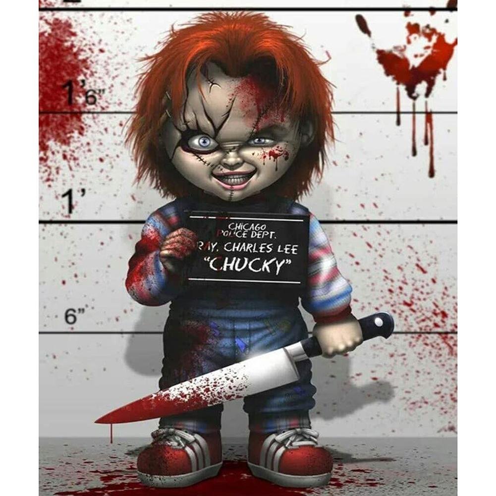 5D Diy Diamond Painting Kit Full Round Beads Scary Chucky