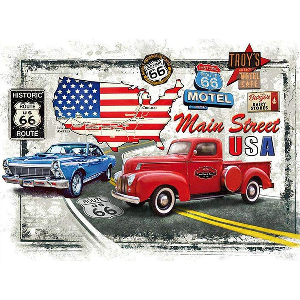 5D Diy Diamond Painting Kit Full Round Beads Cars