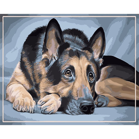 Dog Canvas Acrylic Color Drawing Wall Art Living Room Home Decor