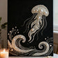 DIY Pearl Painting With Frame - Handmade Self-Adhesive Pearls - Jellyfish (30*40cm) C