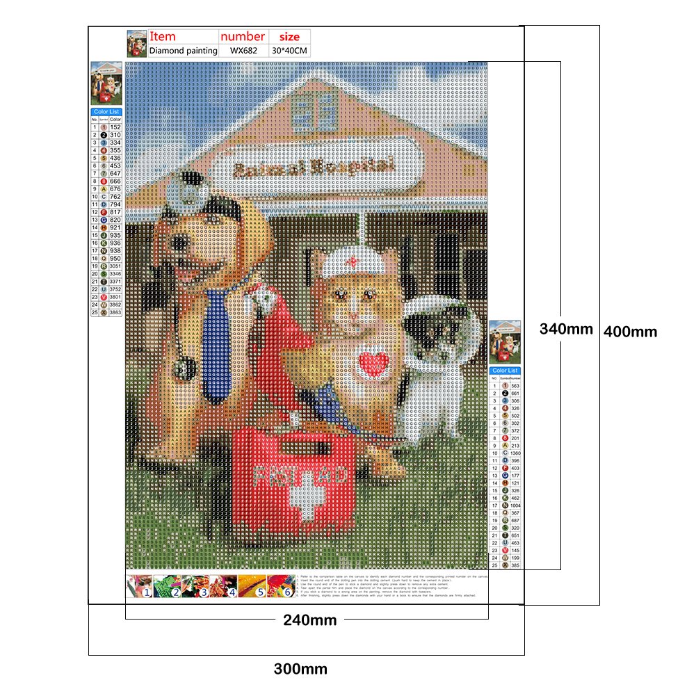 Diamond Painting - Full Round -  Happy Dogs