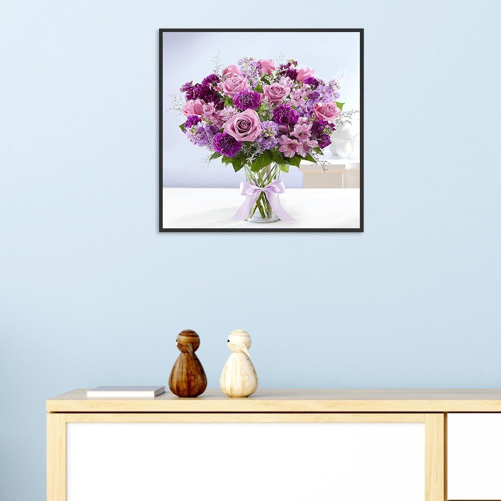 Diamond Painting - Full Round -  Purple Flower Vase