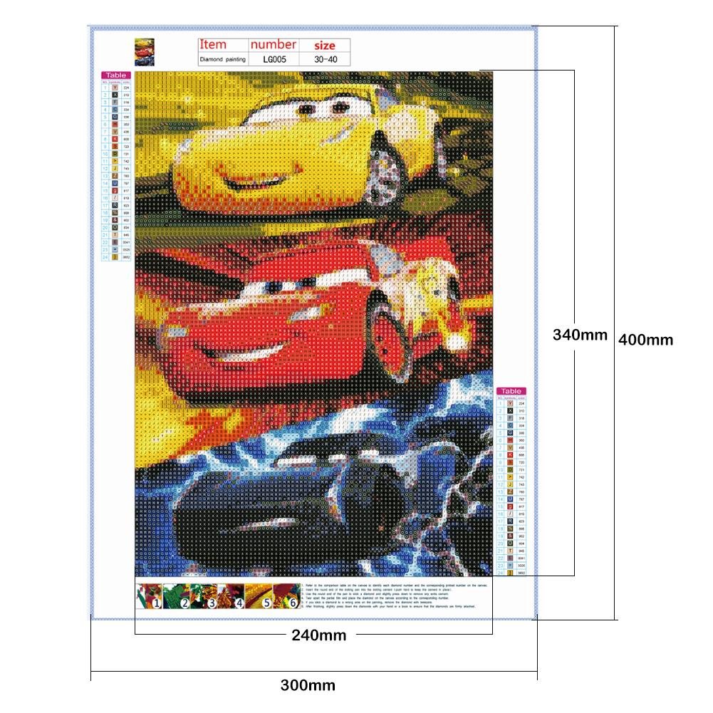 Diamond Painting - Full Round - Cartoon Car D