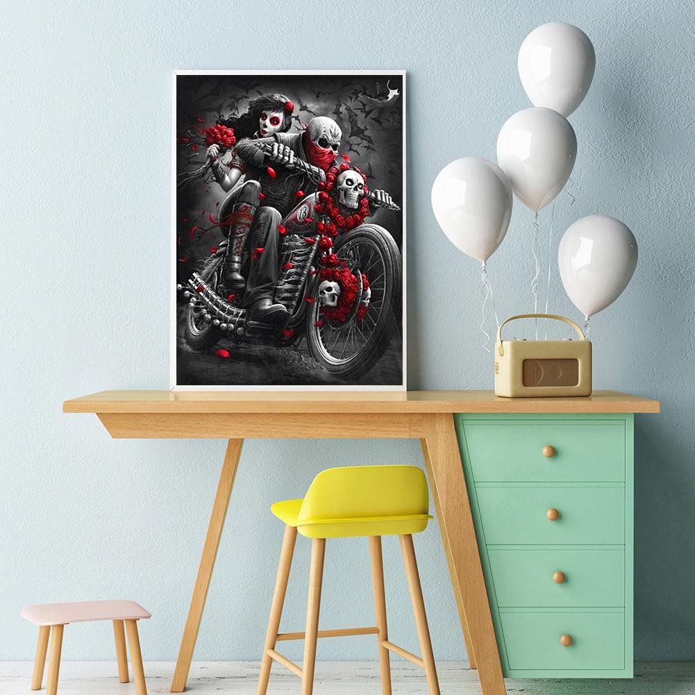 5D DIY Diamond Painting Kit - Full Round - Riding Skull Lover