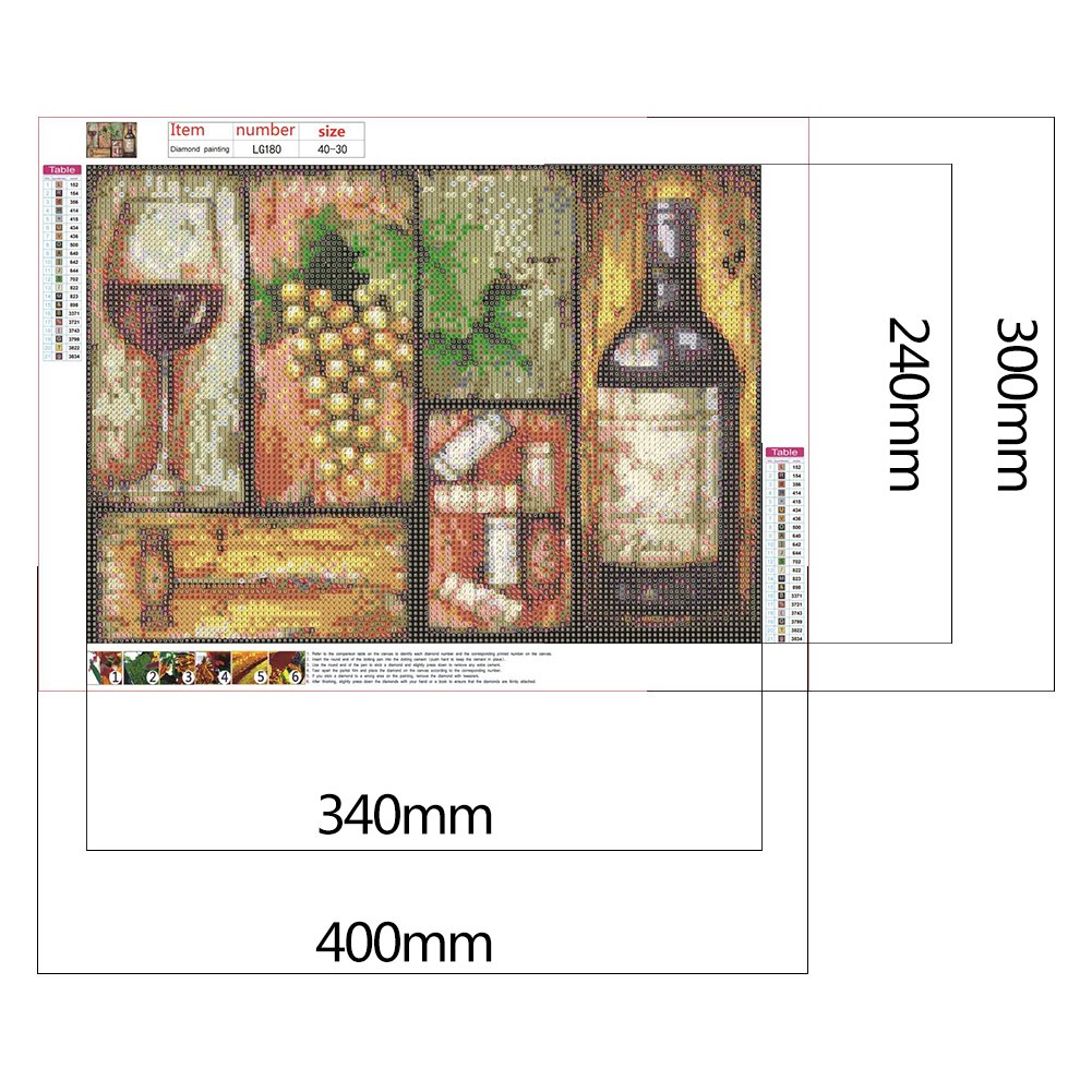 Diamond Painting - Full Round - Wine Glass D