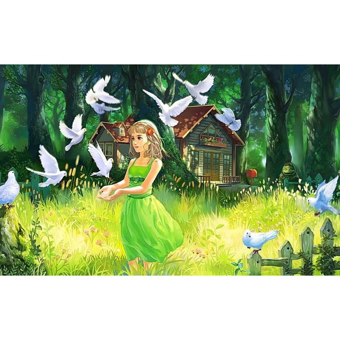 Girl Hand Painted Canvas Living Room Wall Art Picture Craft  