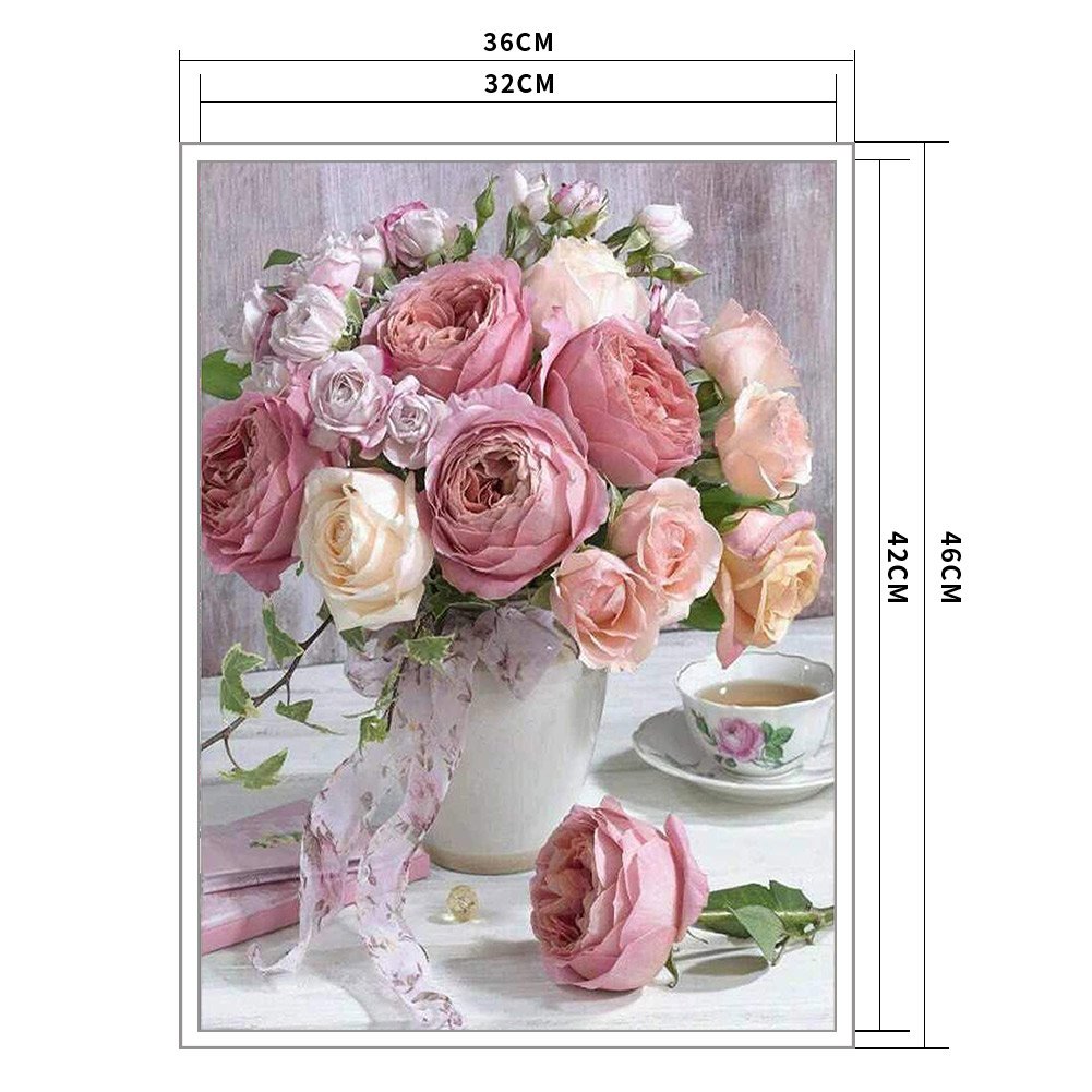 11ct Stamped Cross Stitch - Rose In Vase (36*46cm)