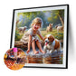 Diamond Painting - Full Round / Square - Dog and Girl F