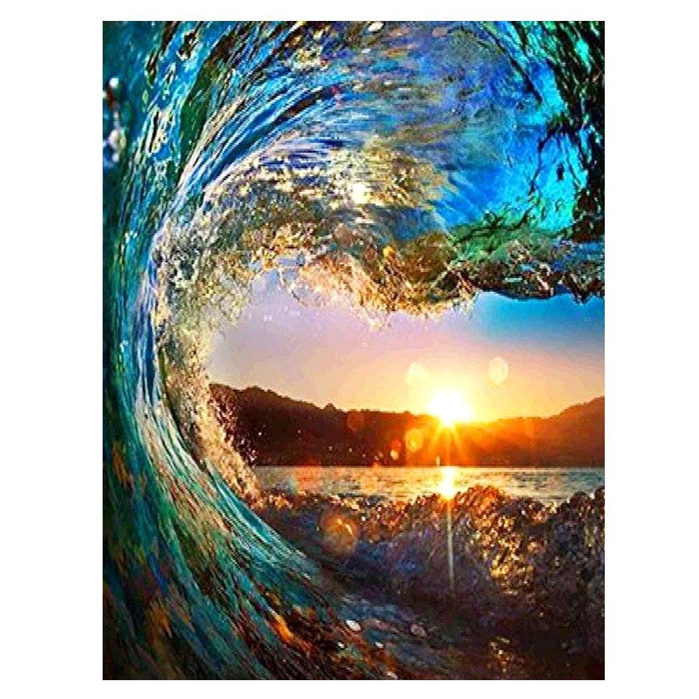 5D Diy Diamond Painting Kit Full Round Beads Ocean Wave
