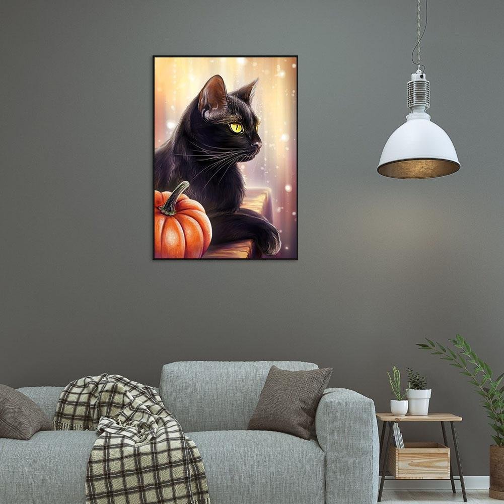 5D DIY Diamond Painting Kit - Full Round - Black Cat BB
