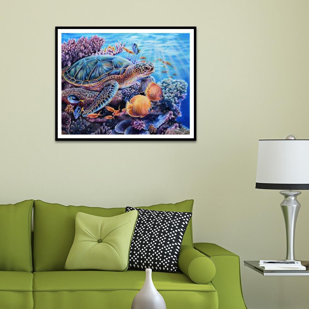 Diamond Painting - Full Round - Swimming Turtle 2