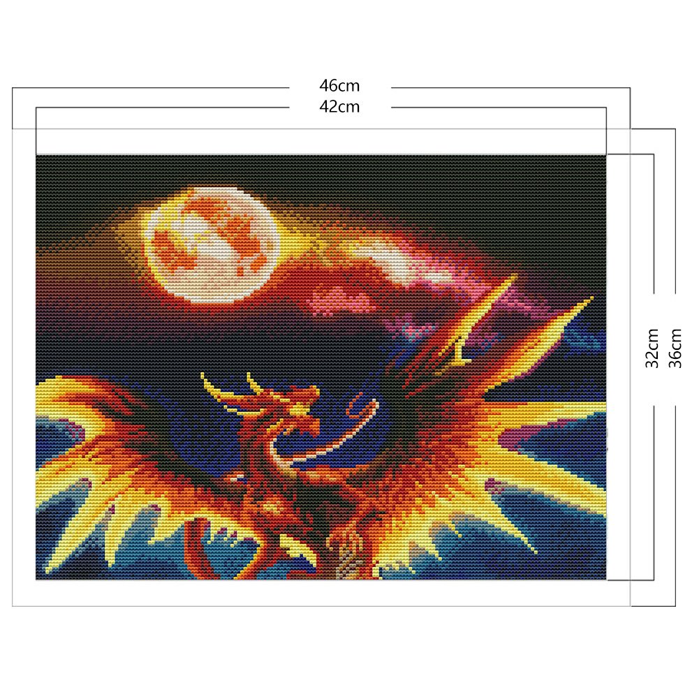 11CT Stamped Cross Stitch - Dragon(36*46CM) B