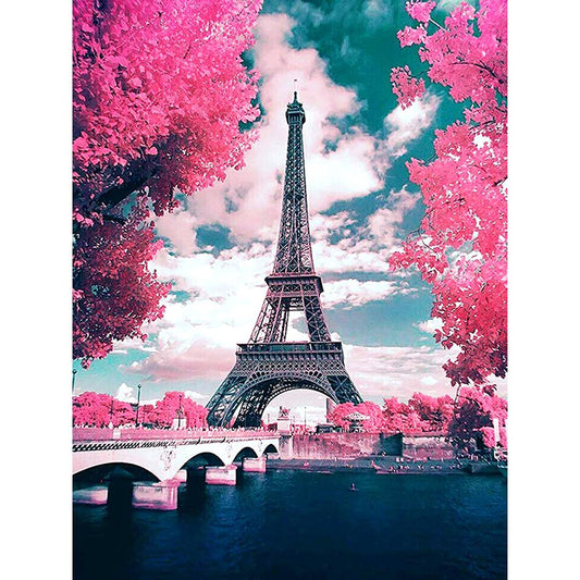5D Diy Diamond Painting Kit Full Round Beads Eiffel Tower