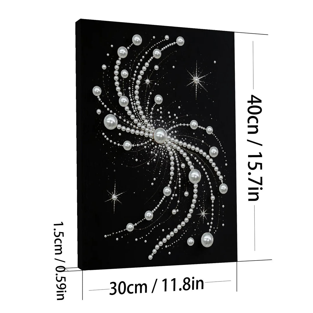 DIY Pearl Painting With Frame - Handmade Self-Adhesive Pearls - S-Shaped Swirl (30*40cm)