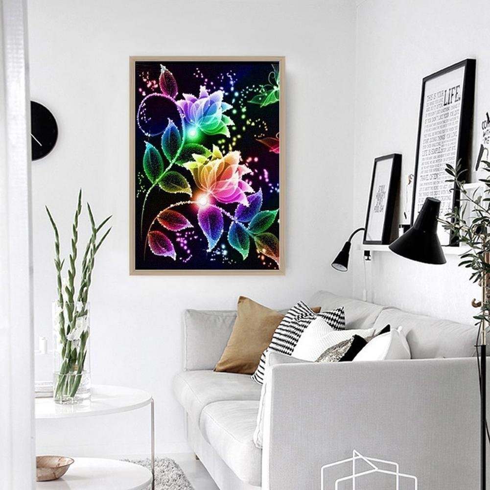 Diamond Painting - Full Round - Colorful Fantasy Flower