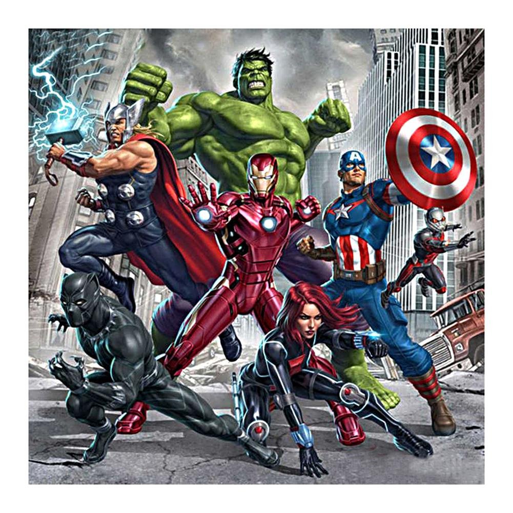 5D Diy Diamond Painting Kit Full Round Beads Hero Family(40*40cm)