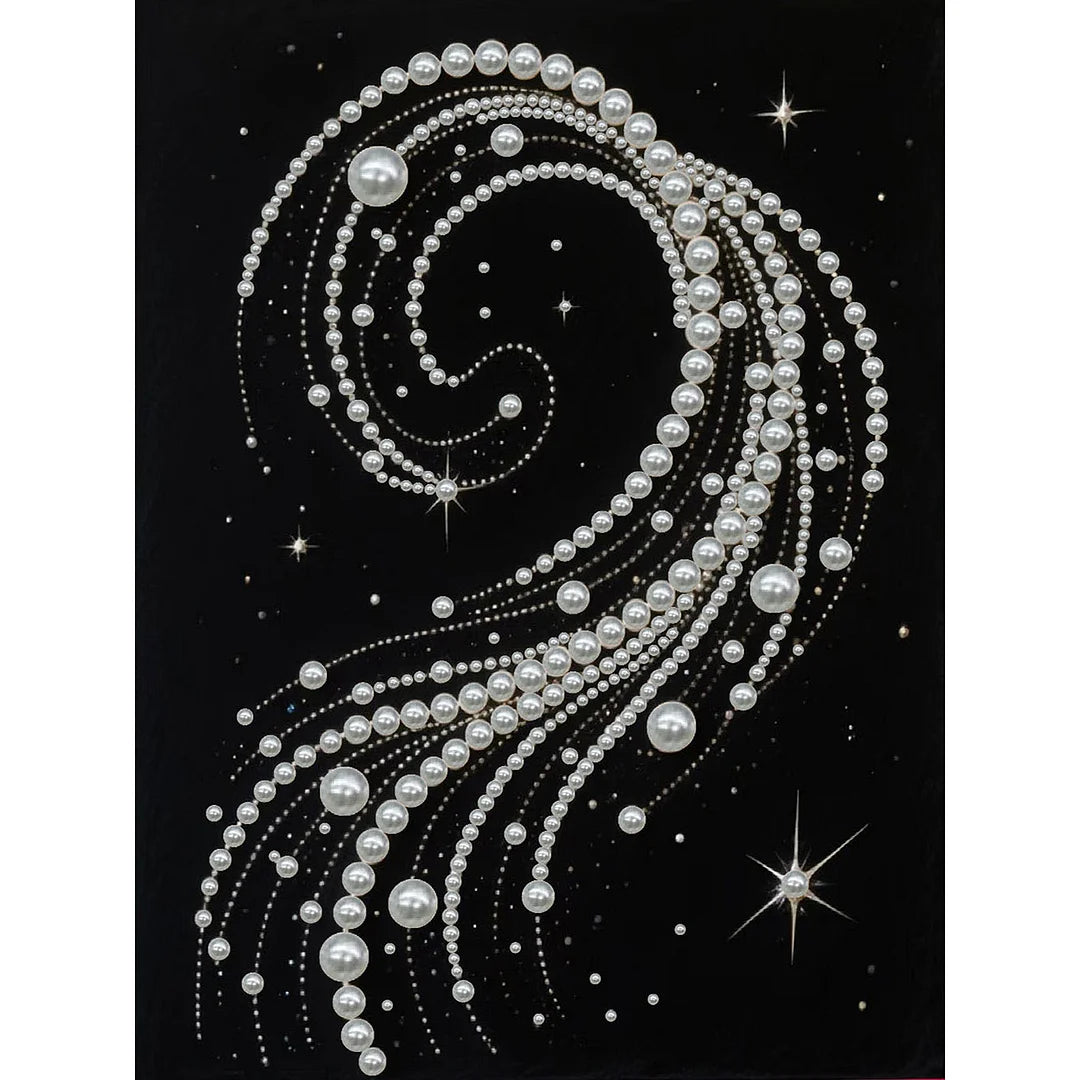DIY Pearl Painting With Frame - Handmade Self-Adhesive Pearls - Spiral Pearl (30*40cm)