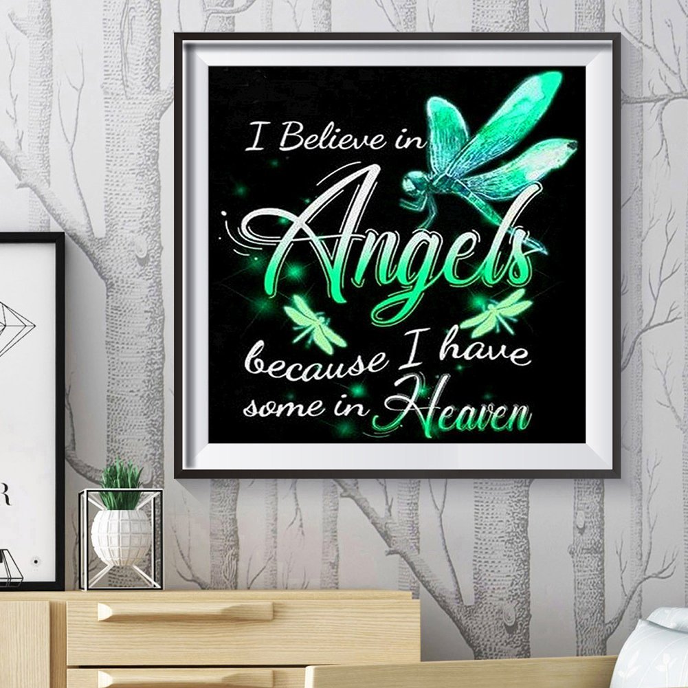 5D DIY Diamond Painting Kit - Full Round - Angel Dragonfly