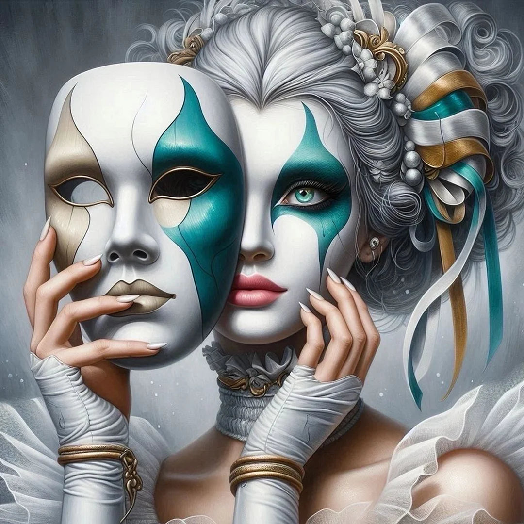 Diamond Painting - Full Round / Square - Clown Face Mask