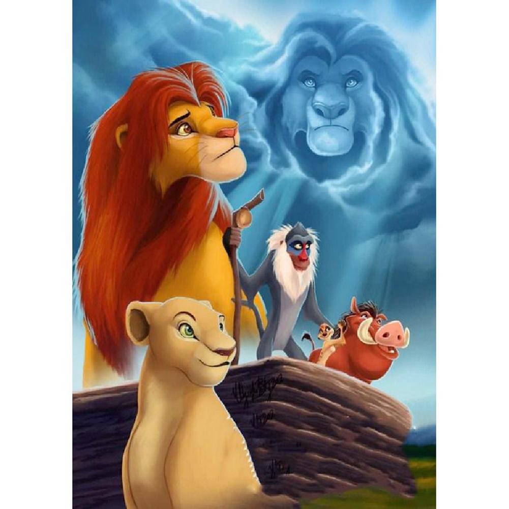 5D Diy Diamond Painting Kit Full Round Beads The Lion King
