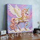 DIY Pearl Painting With Frame - Handmade Self-Adhesive Pearls - Unicorn (25*25cm) B
