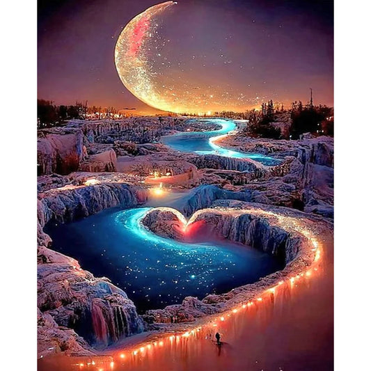 Diamond Painting - Full Round / Square - Moonlit Night Scenery