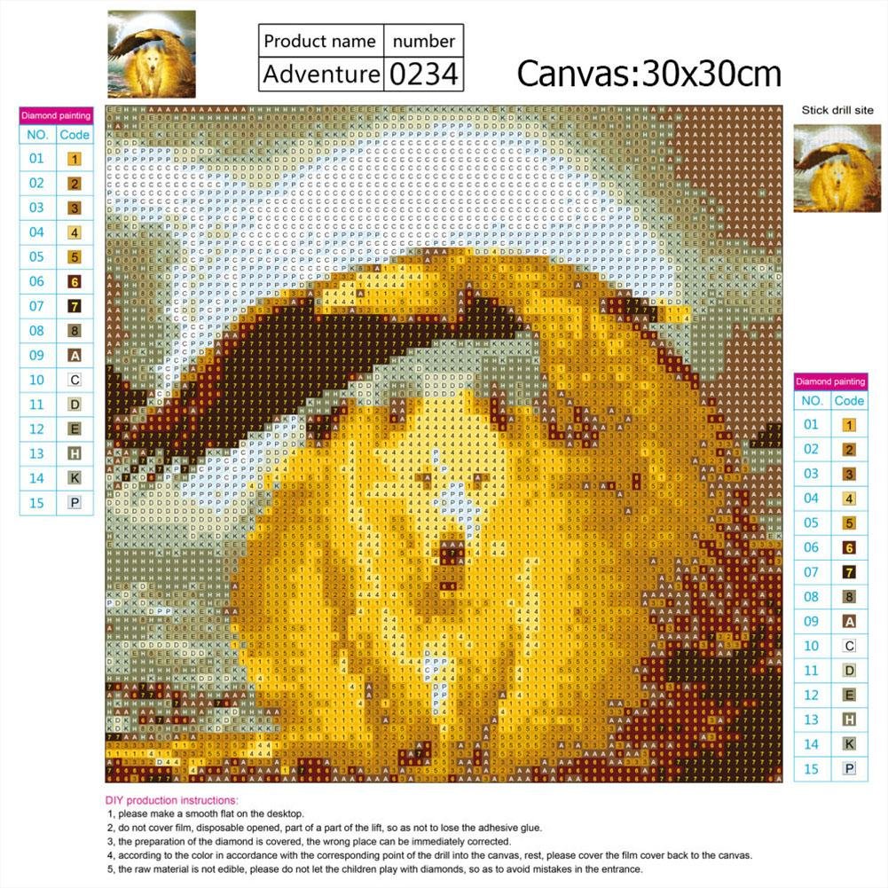Diamond Painting - Full Round -Wolf Eagle