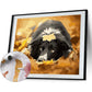 Painting By Numbers kit Oil Painting Leaf Black Dog Art Wall Picture