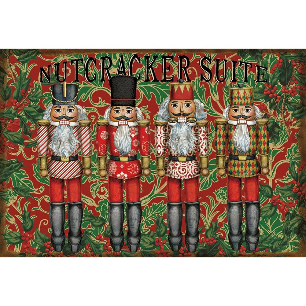 5D Diy Diamond Painting Kit Full Round Beads Cute Nutcracker