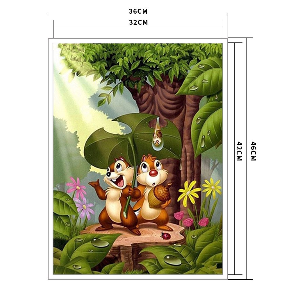 14ct Stamped Cross Stitch -  Two Squirrels (36*46cm)