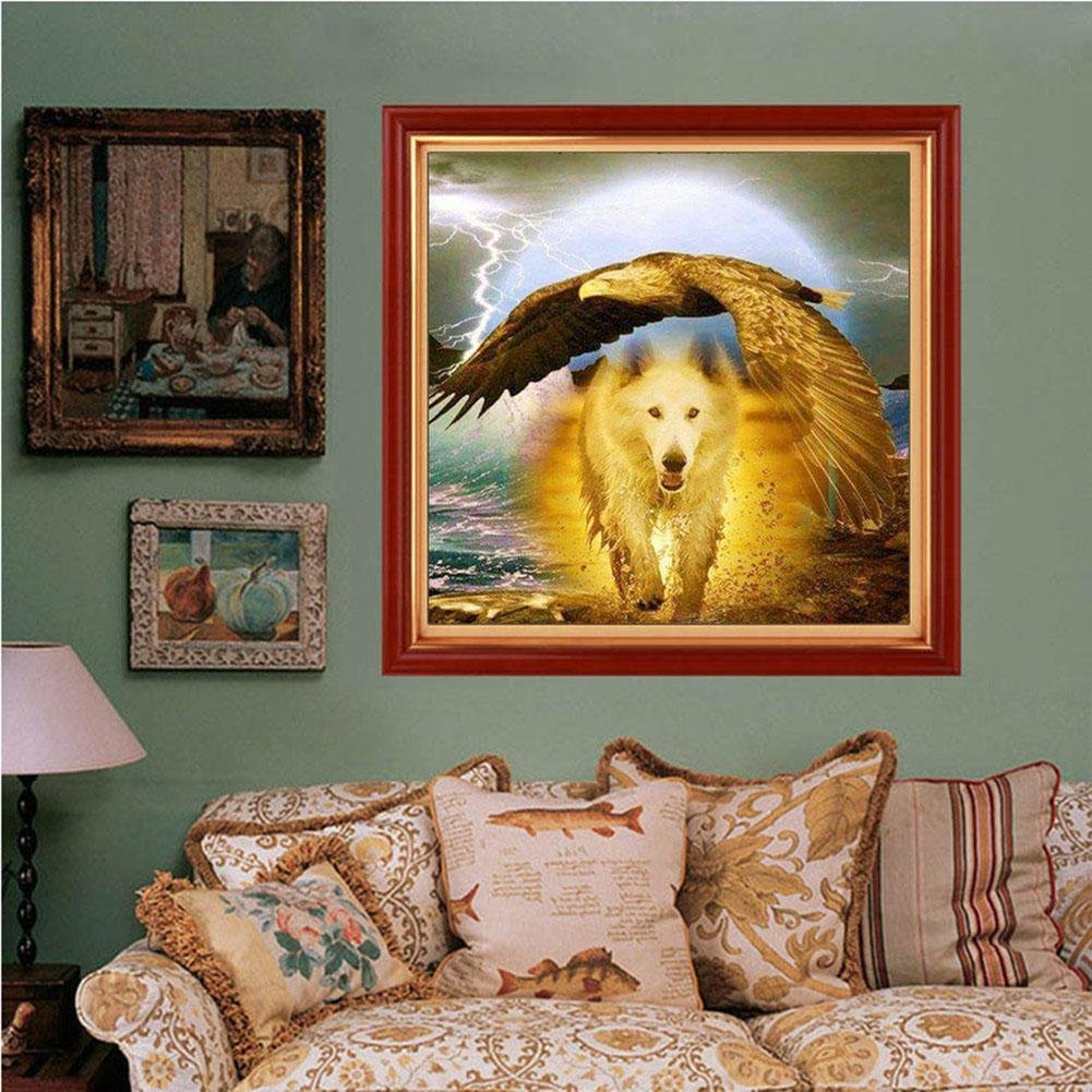 Diamond Painting - Full Round -Wolf Eagle