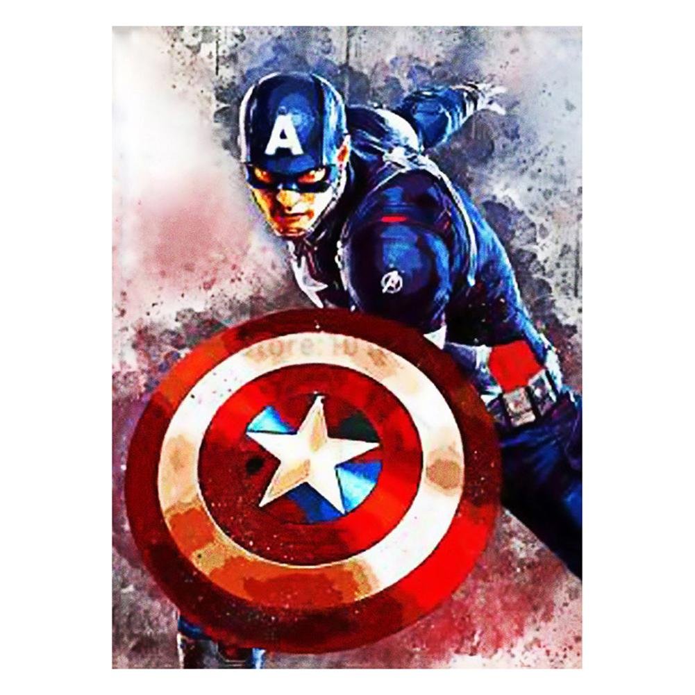 5D Diy Diamond Painting Kit Full Round Beads Captain American