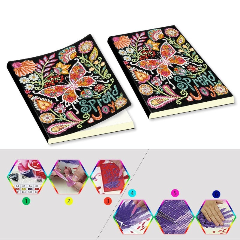 A5 5D Notebook DIY Part Special Shape Rhinestone Diary Book | Butterfly【diamondpaintingsart】