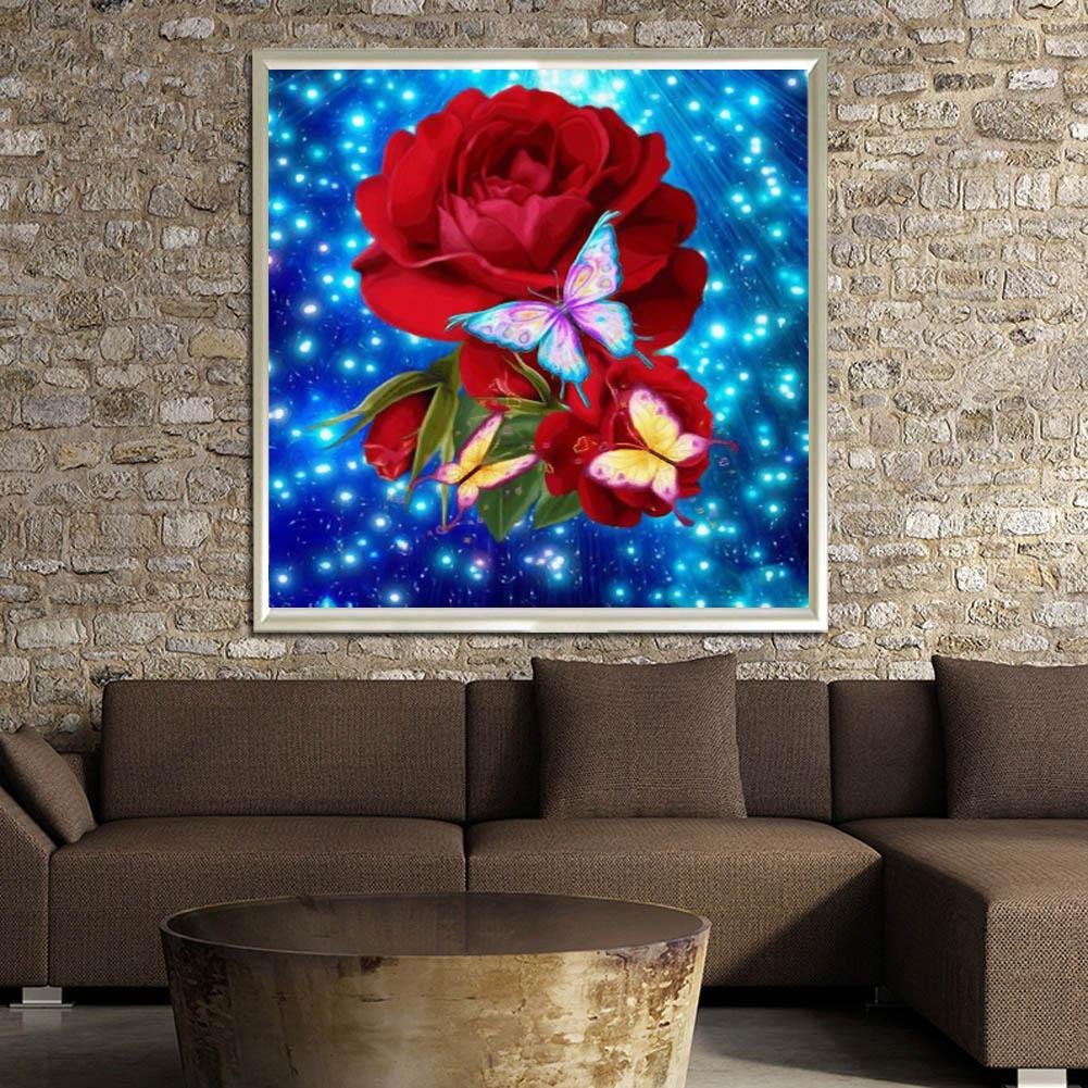 Diamond Painting - Partial Round - Red Rose 2
