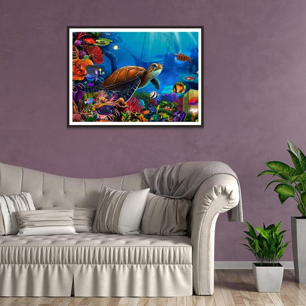 Diamond Painting - Full Round - Swimming Turtle 3