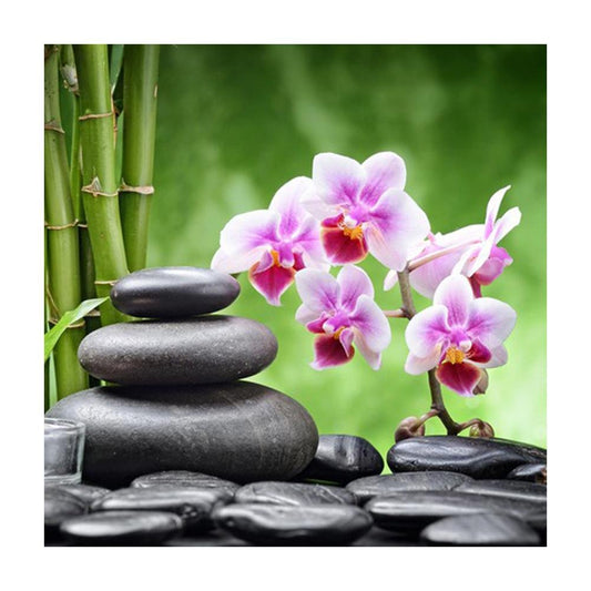 5D Diy Diamond Painting Kit Full Round Beads Stone Flower
