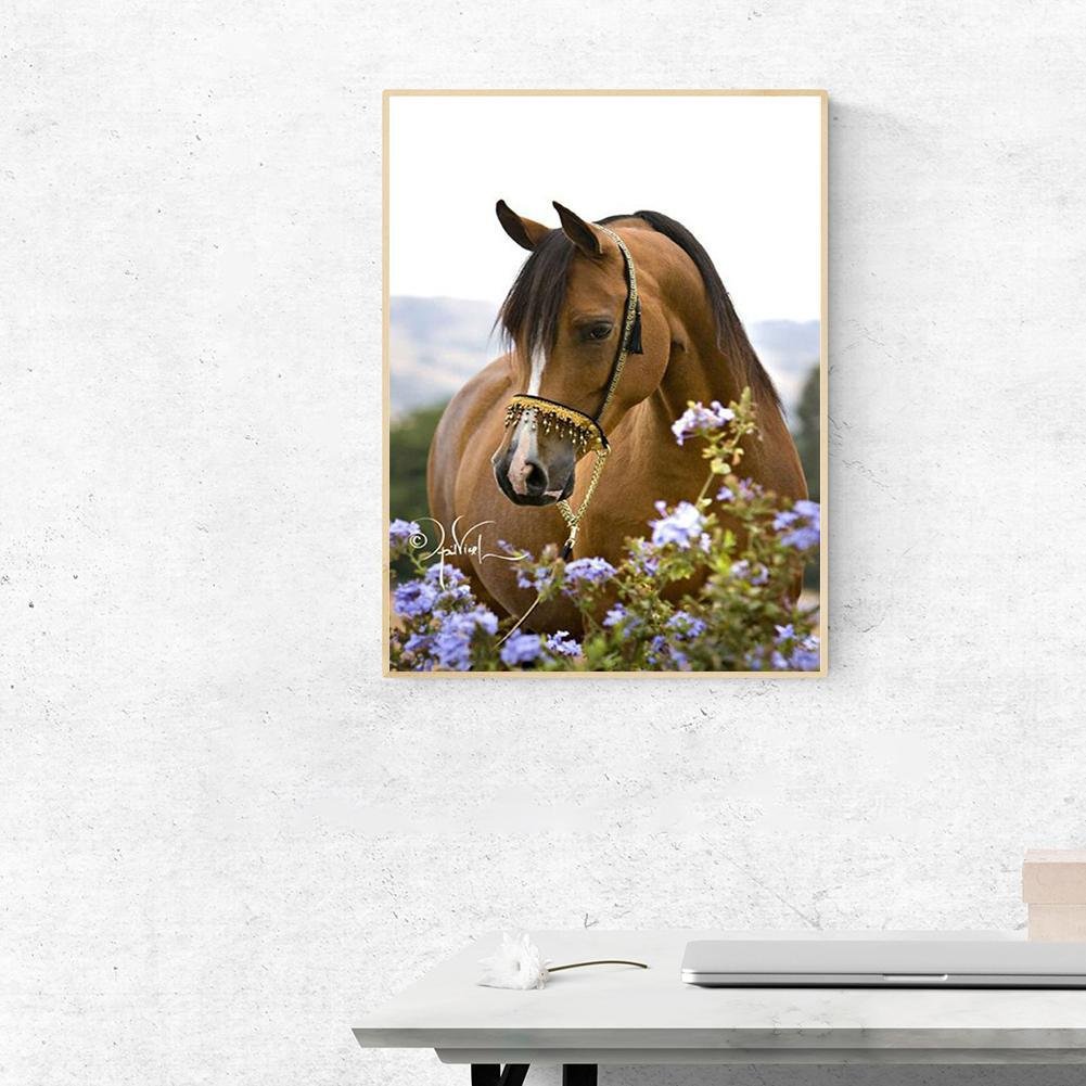 Diamond Painting - Full Round - Silence Horse Flowers