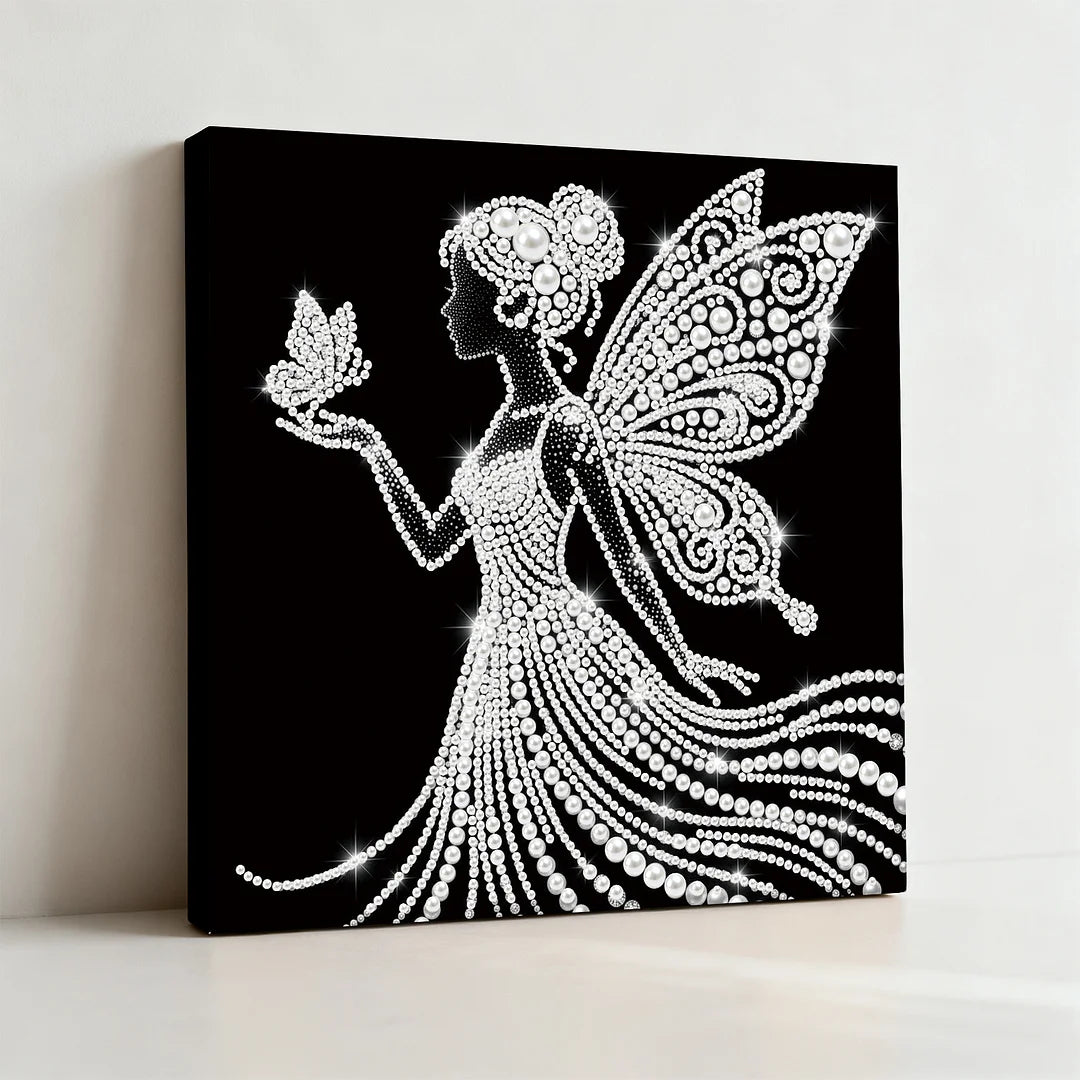 DIY Pearl Painting With Frame - Handmade Self-Adhesive Pearls - Elf (25*25cm)