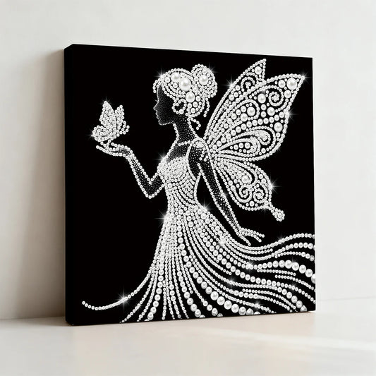 DIY Pearl Painting With Frame - Handmade Self-Adhesive Pearls - Elf (25*25cm)