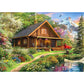 5D Diy Diamond Painting Kit Full Round Beads Nature House
